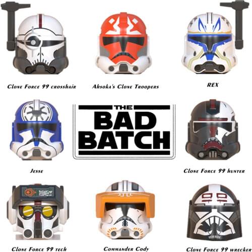 8PCS/SET Star Space Wars Figures The Bad Batch Clone Troopers Hunter Crosshair Tech Wrecker Echo Building Blocks Bricks Toys Kid