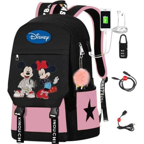 Disney Mickey Minnie backpack Children Cartoon Anime School Bag laptop Rucksack Girl Boy Knapsack Unisex Waterproof Travel bags