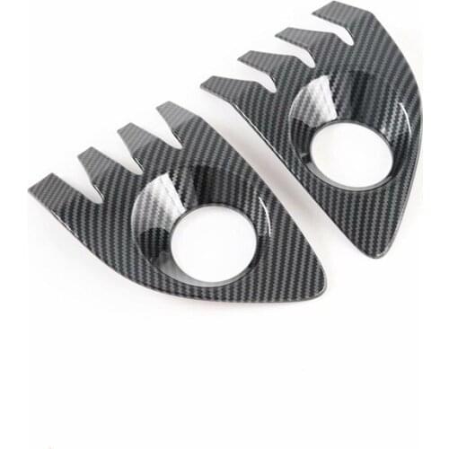 For Toyota Corolla Cross 2020 Car Front Foglight Cover Trim Carbon Fiber Style Car Styling Sticker