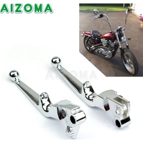 Chrome Motorcycle Hand Brake Clutch Levers For Harley Custom Sportster Dyna Low Rider FXD FXDL Softail Touring FLHR 1996-2010