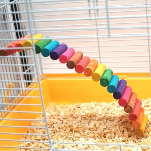 Hamster toy parrot hamster color log rainbow plank road soft ladder bird toy hamster supplies Arch Bridge decorative fence