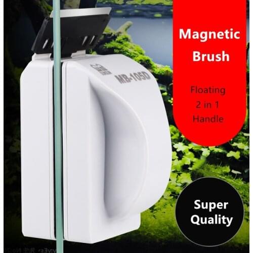 Magnetic Aquarium Fish Tank Scraper Glass Cleaner Scrubber Floating Cleaning Brush Algae With Handle Aquarium Accessories Tools