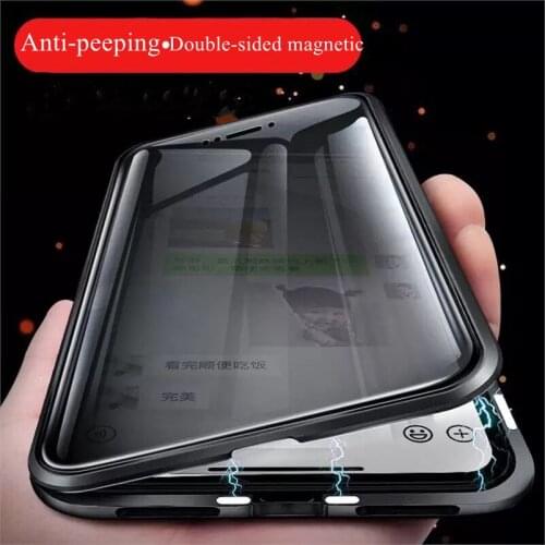 Magneto Magnetic Privacy Glass Phone Case 360 Degree Protection Phone for Iphone 12 11 XR Pro Max 8plus