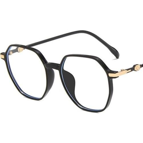 Fashion Anti-Blue Eyeglasses Women & Men Polygon Optical Glasses Oversize Frame Spectacles Korean Eyewear