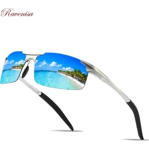 Ravenisa Driving Polaroid Sun Glasses Aluminum Frame Sports Sunglasses Men Polarized Driver Retro UV400 Anti-glare Goggles