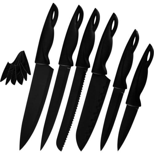 Qing Brand 6pcs Kitchen Stainless Steel Knives Set Japanese Santoku Cleaver Knife Utility Chef Knives Vegetable Chopping Tool