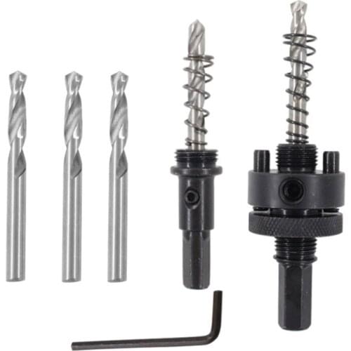 2/6Pcs Metal Holesaw Wood Drill Bits Set with Hexagon Shank Triangle Shank Hole Saw Arbor For Electric Tool Drill Accessories