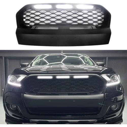 For Ranger T7 Bumper Grilles For Ranger T7 Xl Xlt Mk3 Wildtrak 2015 2016 2017 Pickup Car Front Grill Mesh Bumper Racing Grills