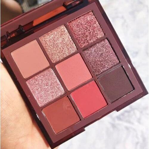 Hudamoji New Makeup Eyeshadow Pallete makeup brushes 9 Color Shimmer Pigmented Eye Shadow Palette Make up Palette maquillage