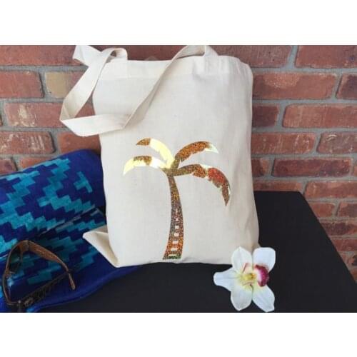 Personalized palm tree tote bags wedding gift Bags Bachelorette bridal shower Champagne Party favors pouches