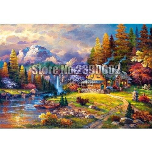 Landscape Mountain Cabins DIY Full Diamond Embroidery 5D Diamond Painting Mosaic Cross Stitch Houses Art Needlework Home Decor
