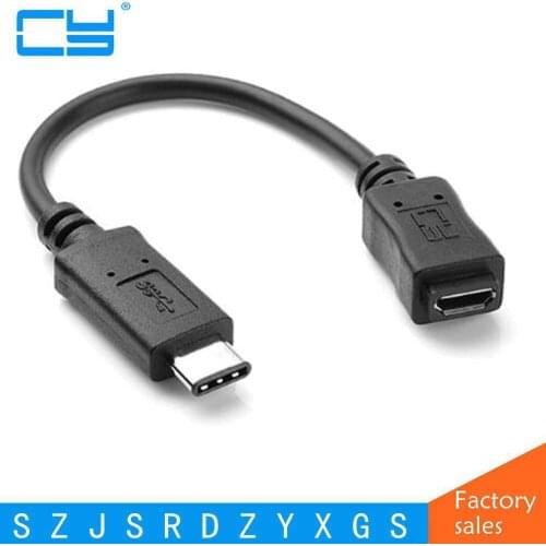 Reversible Design USB 3.0 3.1 Type C Male Connector to Micro USB 2.0 Female Data Cable for N1 Tablet &Mobile Phone
