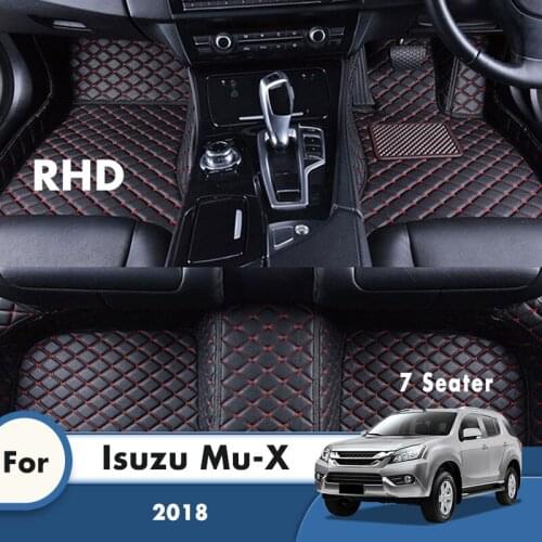 RHD Custom Car Floor Mats For Isuzu Mu-X 2018 7 Seater Carpets Auto Styling Car Accessories Interior Decoration Foot Pads Rugs