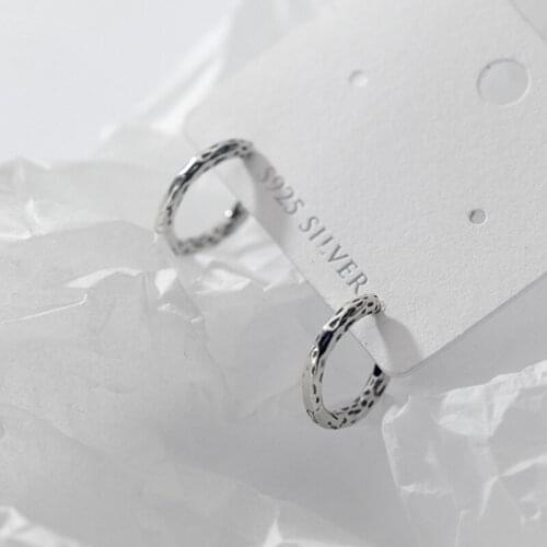 S925 Thai Silver Retro Style Irregular Concave Convex Surface Hoop Earrings Geometric Huggies Earring Fine Jewelry