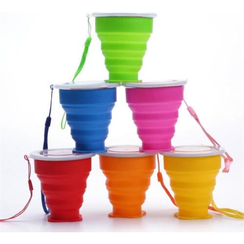 2019 NEW 200ML Foldable Portable Colorful silicone Cup FP001