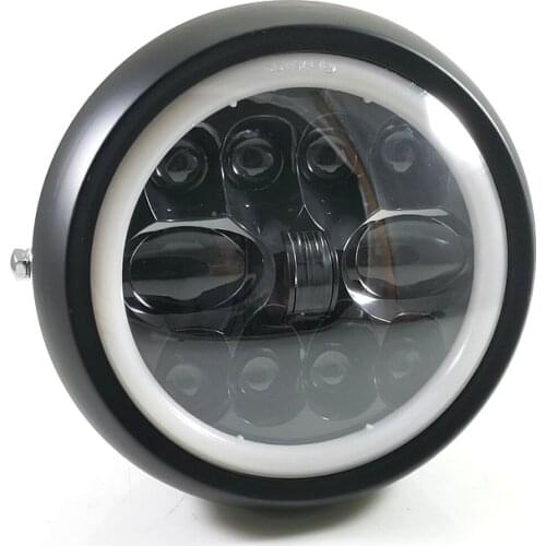 7'' 12v LED Aluminum Motorcycle Universal Motorcycle High Low Beam Headlight Round Headlamp For Harley Honda Yamaha Cafe Racer