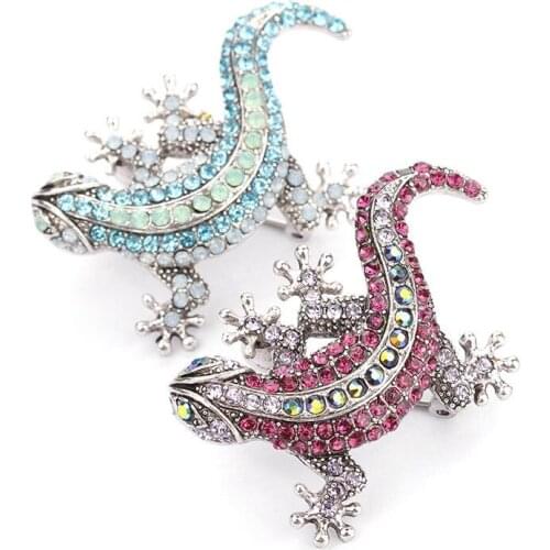Vintage Lizard Brooch for Women Gold Pin Trendy Multicolor Rhinestone Animal lapel pin Brooches jewelry