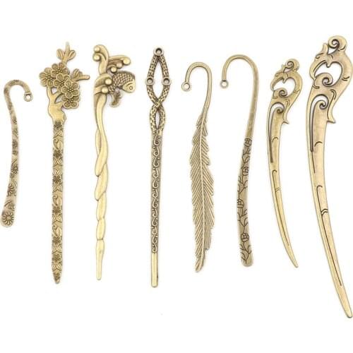 Vintage Beautiful Floral Plated Lines Vintage Metal Bookmarks Antique Silver Bronze Gift For Books Office School Supplies