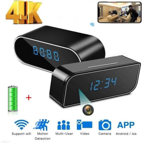 4K HD Clock Camera Wireless WIFI Camera Micro Cam IR Night View Alarm Camcorder Digital Watch Video Mini DVR Oculta Small Cam