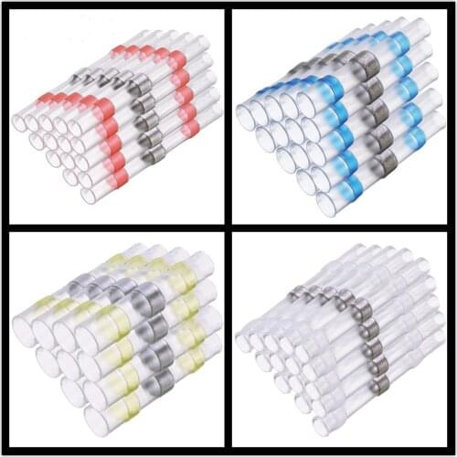 10/20/50PCS Waterproof Solder Seal Sleeve Splice Terminals Heat Shrink Electrical Wire Connector Butt Connectors Kit Assortment