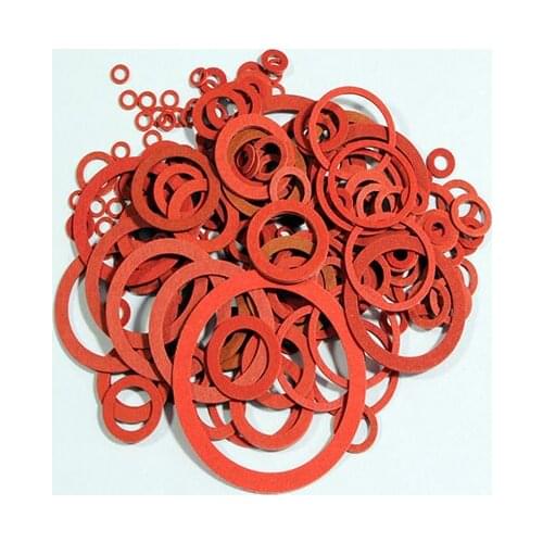 100x Red Steel Paper Flat Washer Insulating Fiber Spacers Gasket Pad Meson Shim ID 3.17mm 3.25mm 3.4mm ROHS
