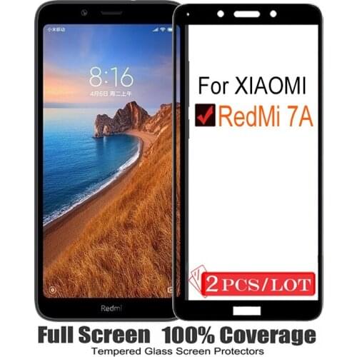 2PCS Full Gule Cover Glass for Xiaomi Redmi 7A Screen Protector Tempered Glass for Xiaomi Redmi7A Protective Film Glass