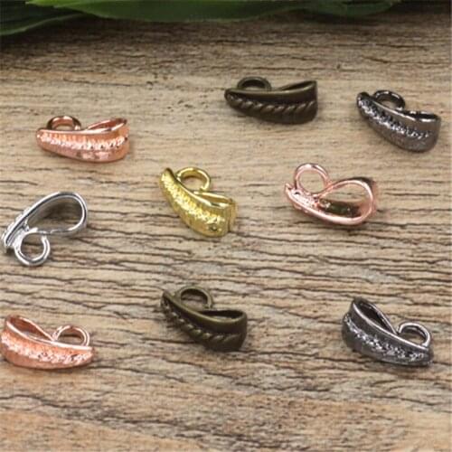 20 PCS Jewelry Accessories 3mm*13mm Pendant Clasps Hook Bail Clip Neckalce Pendant Connectors Charm For Jewelry Making