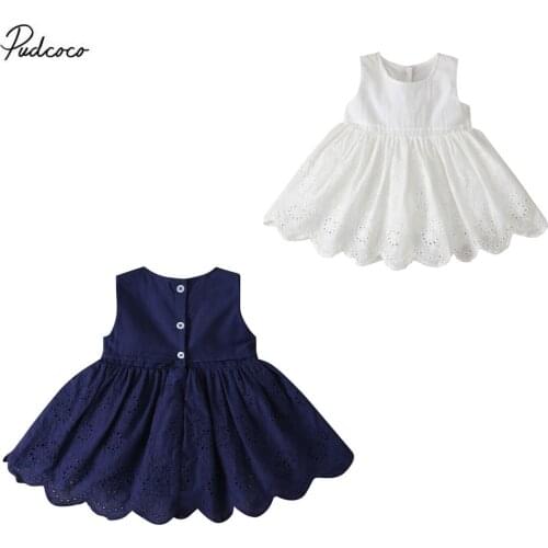 2020 Toddler Kids Baby Girls Solid Lace Weddings Bridesmaid Birthday Party Dress Clothes A-line Sundress