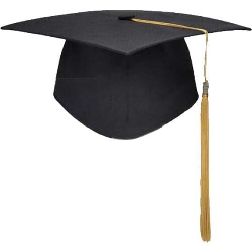 2021 School Graduation Party Tassels Cap Mortarboard University Bachelors Master Doctor Academic Hat NEW Black Mortar Board