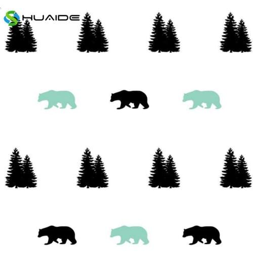54pcs/set Bear Trail Wall Stickers For Kids Room Nursery Baby Wall Decal DIY New Design Vinyl Wall Art Home Decor Boys Gift A308