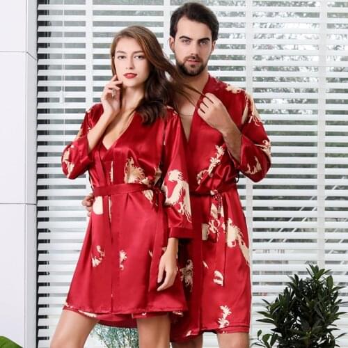 5XL 4XL Kimono Men Two-piece Oversize Men Sexy Robe Women Sleepwear Sets Couples Robe Set Pijamas Tunic Silk Dress Sleep Set