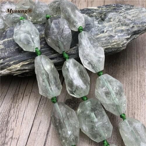 Large Raw Fluorite Nugget Pendant Necklace Beads,Green Crystal Quartz Healing Charm Beads For DIY Jewelry Making MY210465