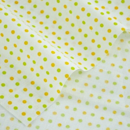 Booksew 100% Cotton Fabric Tissue Fabric Green And Orange Dot Style Textile Sewing Cloth Crafts Dolls Tecido Tilda Patchwork