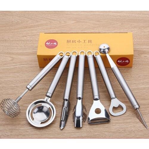 Household Stainless Steel Kitchenware 7-piece Kitchenware Gadget Life Supplies Eggbeater Set Useful Product