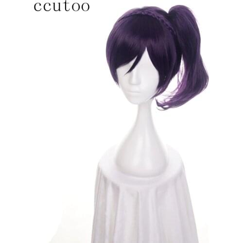 Ccutoo 35cm Nozomi Tojo Purple Short Braid Styled Synthetic Wig Hair Cosplay Costume Wig With Single Chip Ponytail