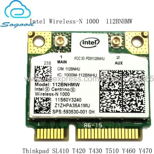 For Intel Centrino Wireless-N 1000 Link1000 112BNHMW 802.11 b/g/n 300Mbps PCI Express 2.4G&5G wifi Card for Thinkpad T410 SL410
