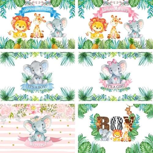 Avezano Background For Photography Forest Jungle Party Birthday Baby Shower Animal Lion Elephant Decor Backdrop For Photo Studio