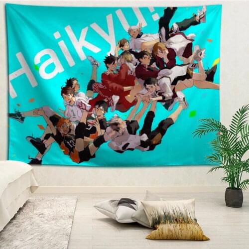 Custom Haikyuu printed Background cloth wall covering room bedside cloth modern large painting Nordic fabric tapestry