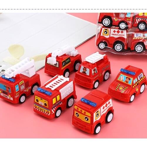 Pull Back Car Toy Mobile Machinery Shop Construction Vehicle Fire Truck Taxi Model Toy For Children Gifts