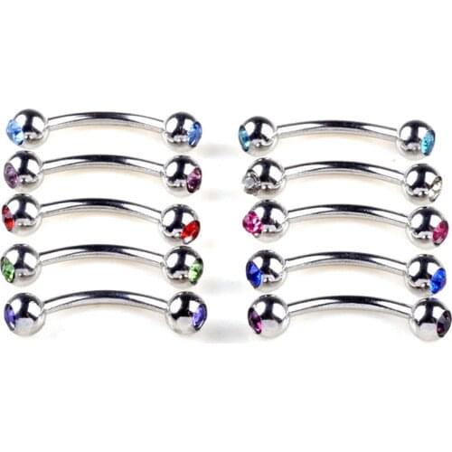 10Pcs Belly Button Rings Crystal Surgical Steel Body Jewelry Sexy Belly Navel Buttons Piercing Jewelry