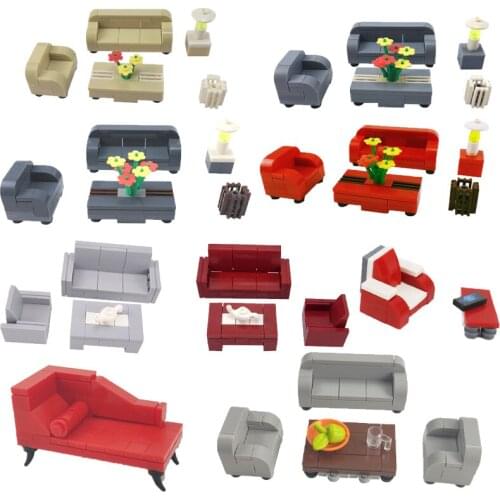 Locking City Sofa Series Comfortable Coffee Table Matching Home Essentials Building Blocks Compatible City Toys