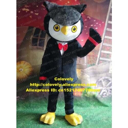 Black Owl Owlet Mascot Costume Adult Cartoon Character Outfit Suit Client THANK YOU Party Early Childhood Teaching zz7467