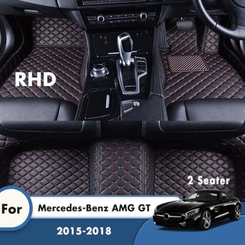 RHD Carpets For Mercedes-Benz AMG GT 2 Seater 2018 2017 2016 2015 Artificial Leather Car Floor Mats Custom Accessories Interior