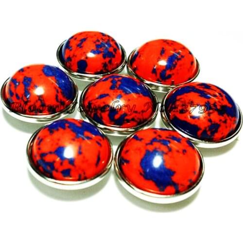Red Blue stone 18mm snap button charms for bracelet OEM, ODM T018