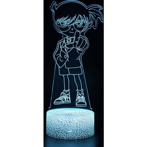 Creative Gifts Christmas Birthday Gift Two Dimensional Series Animation Fate Conan 3D Night Lamp Colorful Touch Desk Lamp LED85