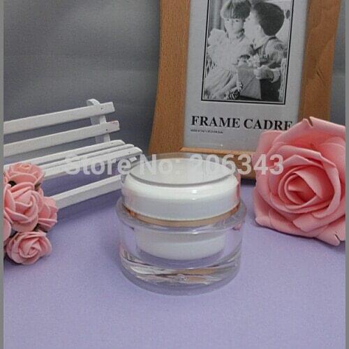 50G acrylic white round cream jar , white inner tank , gold line ,,cream jar,Cosmetic Jar,Cosmetic Packaging