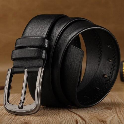 Mens Jeans Belt Faux Leather Belts For Men Pin Buckle Adult Casual Black Brown 3.5cm Wide Girdle High Quality 2018 KZR001