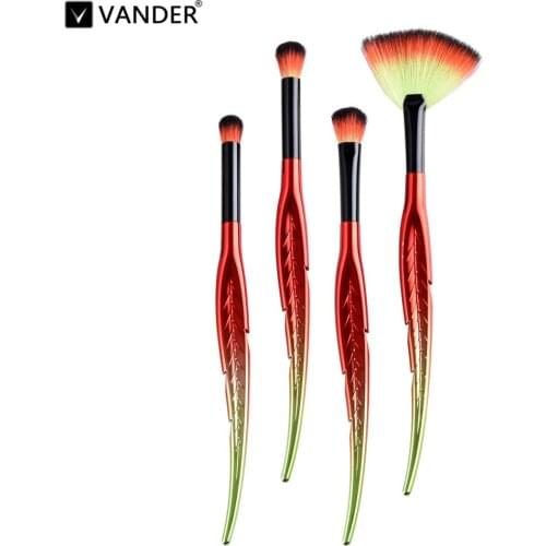 4PCs Makeup Brushes Set Beauty Brush S Shape Face Liquid Foundation Powder Brush Multifunction Cosmetic Makeup Tools