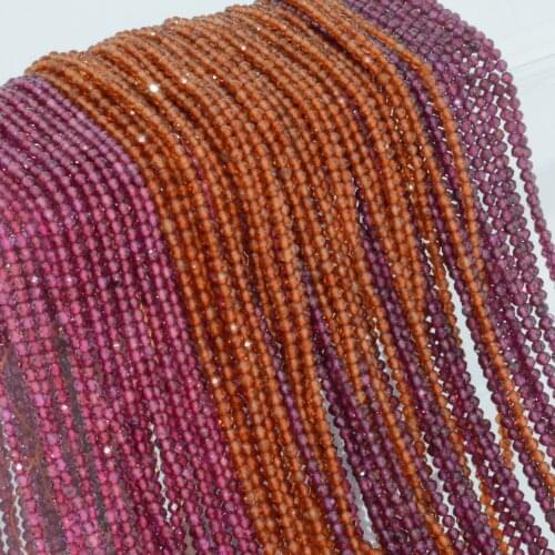Natural Pyrope Garnet / Rhodolite Garnet / Spessartine Garnet Faceted Round Beads 2mm-2.3mm