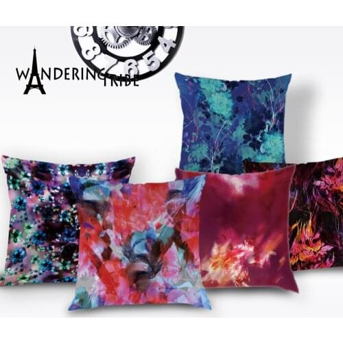 Art Nouveau Flower Pillow Cover Colorful Magic Decor Cushions Case Art Cushion Cases Decorative Sofa Throw Pillows Covers Kissen
